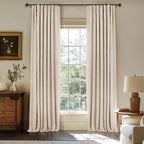 100% Blackout Curtains for Bedroom Oatmeal Linen Look Curtains 72 Inch Long | by INOVADAY