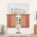 Terracotta Linen Curtains 24 Inch Length by LAMIT