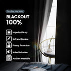 SimpleHome Grey 100% Blackout Curtains Room Darkening Living Room 84 Inch | - Image 3