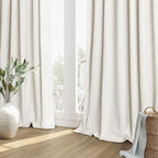 Extra Wide 100% Blackout Linen Curtains - Image 8