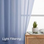 Simplebrand Rod Pocket Top Solid Voile Sheer Curtains - Image 2