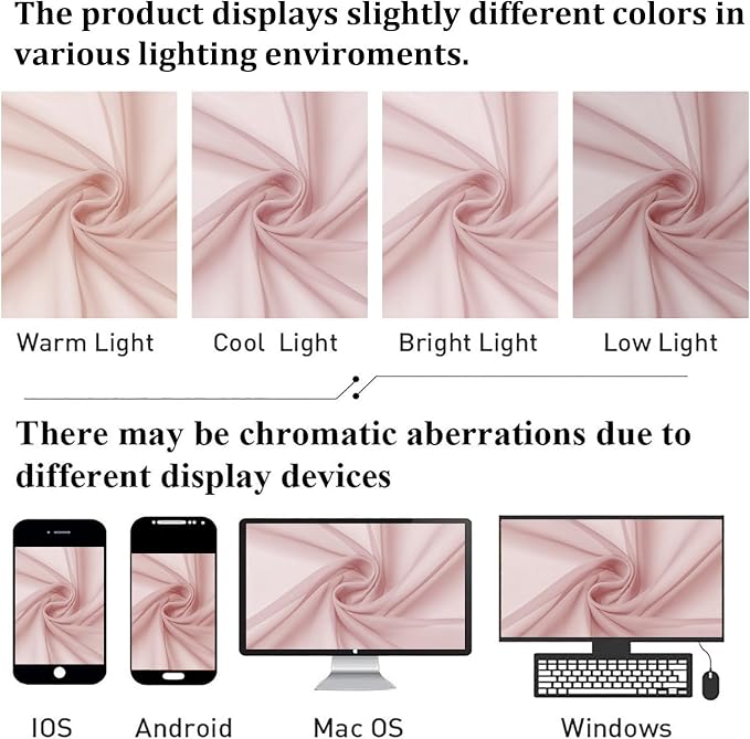 Blush Pink Sheer Curtains 78 Inches Long 2 Panels, Modern Airy Voile Solid - Image 7