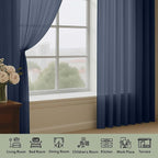 Sheer Navy Blue Curtains 108 Inches Long - Image 3
