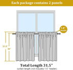 Short Hot Pink Sheer Curtains 30 Inch Length 2 Panels Set, Kitchen Curtains - Image 2