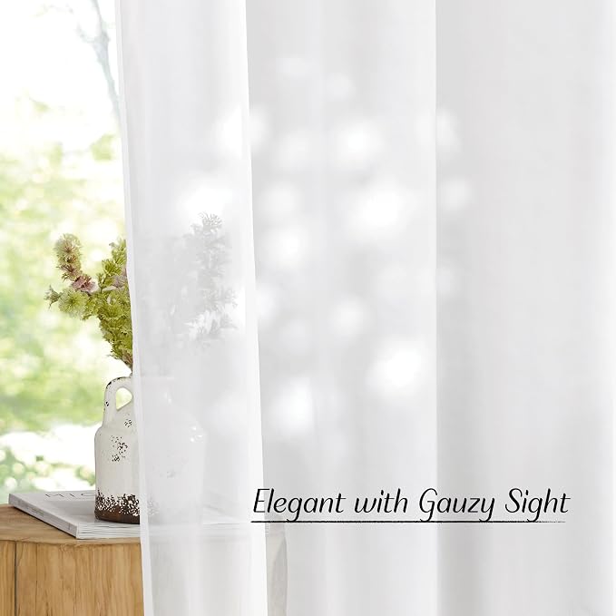 NICETOWN Ivory Sheer 102 inch Curtains - Image 5