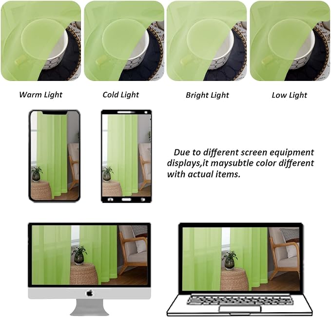 Chyhomenyc Sheer Valances for Windows, Light Filtering Small Window Curtains - Image 4