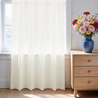SpaceDresser Check Sheer Curtains 45 Inches Long - Image 3
