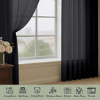 Extra Long Black Sheer Curtains 144 inch 2 Panels Set, Translucent Backdrop - Image 6