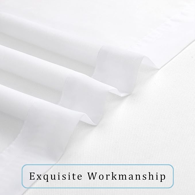 Sheer White Curtains, Sheer Curtains 90 inches Long 2 Panels Set, Rod Pocket - Image 7