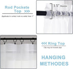Sheer Curtains 84 Inches Long 2 Panels Set, Sheer White Curtains - Image 3