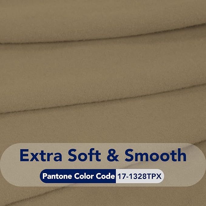 PureFit Stretch Oversized Couch Covers Fleece Sofa Slipcovers Tan | 1-Piece - Image 5