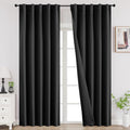 Joydeco Black Blackout Curtains 96 Inches, Thermal Insulated Long Curtains 2 by JOYDECO