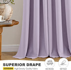 MIULEE Blackout Curtains for Bedroom 2 Panels 40 x 63 Inch Long Lilac | Thermal - Image 5