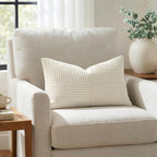 MIULEE Cream White Decorative Lumbar Throw Pillow Covers 12x24 Inch 2 Pack | - Image 3