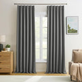 Grey Pinch Pleat Curtains & Drapes 138 Inches Long 2 Panels Set, Privacy by KEQIAOSUOCAI