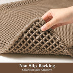 RESARE Waffle Bath Mat for Bathroom, Non Slip Bathroom Rugs 24"x36" Brown | - Image 4