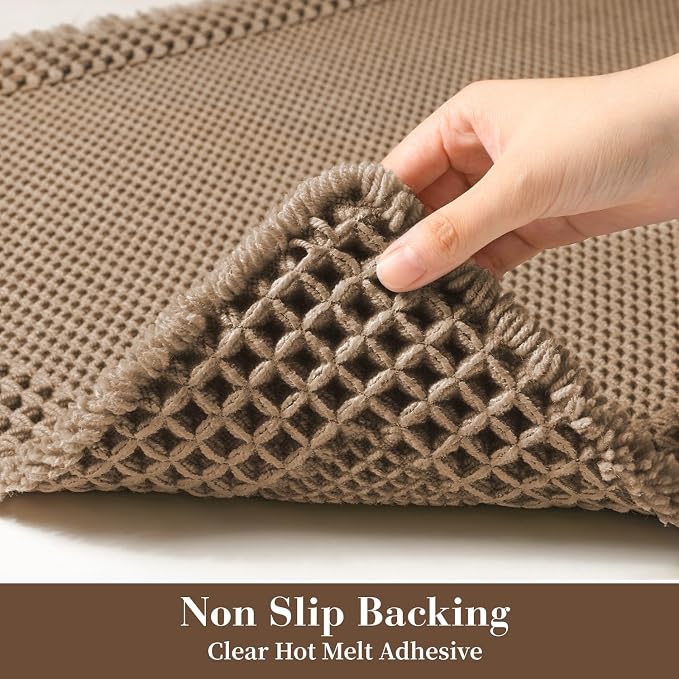 RESARE Waffle Bath Mat for Bathroom, Non Slip Bathroom Rugs 20"x32" Brown | - Image 4