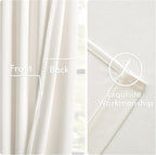 MIULEE Velvet Curtains 50W x 92L 2 Panels Ivory Blackout Curtains | Luxury - Image 6