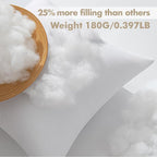 MIULEE 12x12 Pillow Inserts 4 Pack, 100% Virgin Fiber Filling Throw Pillows | - Image 5