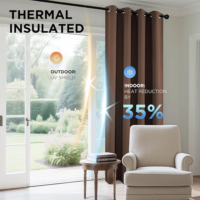 Joydeco Blackout Curtains 95 Inch Length 2 Panels Set, Thermal Insulated Long - Image 5