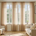 MIULEE Brown Sheer Curtains 108 Inches Long 4 Panels 42 x 108 Inches | Light by MIULEE