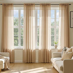 MIULEE Brown Sheer Curtains 84 Inches Long 4 Panels 54 x 84 Inches | Light by MIULEE