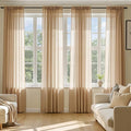 MIULEE Brown Sheer Curtains 90 Inches Long 4 Panels 42 x 90 Inches | Light by MIULEE
