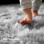 Amdrebio Tie-Dyed Light Grey Large Circle Rug 7Ft - Image 2