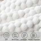 BEDELITE White King Blanket for Bed, Soft Cozy Gifts for Women, 108 * 90 | 3D - Image 4