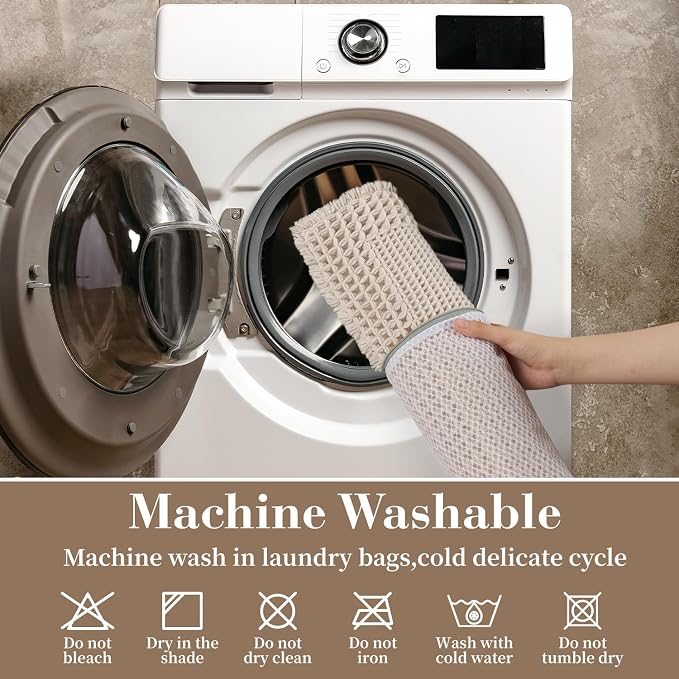 RESARE Waffle Bath Mat for Bathroom Non Slip Bathroom Rugs 24x36 Pale Beige | - Image 6