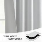 MIULEE Greyish White Back Tab Blackout Curtains 52x63 Inches Long 2 Panels | - Image 7