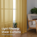Gold Sheer Curtains 90 Inches Long 2 Panels - Image 6