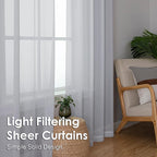 Light Grey Sheer Curtains 96 Inches Long 2 Panels - Image 6
