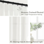Extra Long Pinch Pleat Snow White Semi Sheer Curtains 108 Inches Long - Image 3