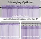 Chyhomenyc Lilac Sheer Curtains 36 inch Length 2 Panels, Light Filtering Voile - Image 3
