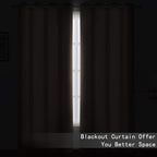 Blackout Curtains 66 x 84 inch/Cappuccino Curtains Set of 2 Panels/Thermal - Image 3