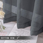 Tollpiz Sheer Curtain Linen Textured Living Room Curtains Sheer Light Filtering - Image 4