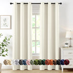 MIULEE Blackout Curtains for Bedroom 2 Panels 40 x 84 Inch Long Cream | Thermal by MIULEE