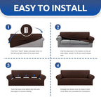 Stretch Oversized Couch Covers for Sofa Slipcover, Chocolate | 1-Piece Washable - Image 5