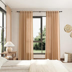 Camel Linen Curtains for Living Room 92 Inches Long Back Tab and Rod Pocket - Image 7