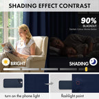 MIULEE 4 Panels Set Navy Blue Blackout Curtains 63 Inch Length Bedroom | - Image 4