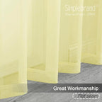 Simplebrand Light Yellow Sheer Curtains 96 Inches Long, Light Filtering Rod - Image 9