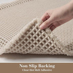 RESARE Waffle Bath Mat for Bathroom Non Slip Bathroom Rugs 24x36 Pale Beige | - Image 4