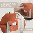 Orange Quilted Recliner Covers, Waterproof Large Recliner Chair Covers - Image 4