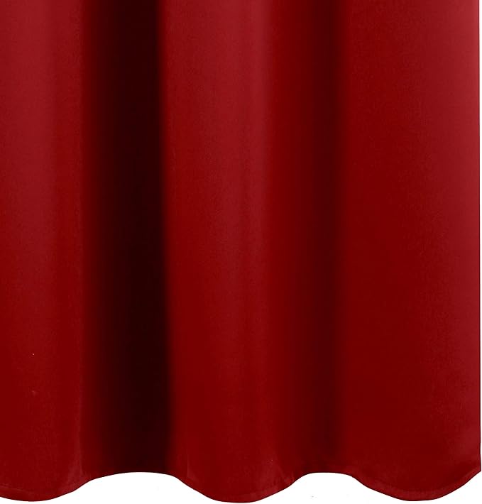 Red Thermal Blackout Curtains/42 x 95 Inch/Set of 2 Panels Room Darkening - Image 9