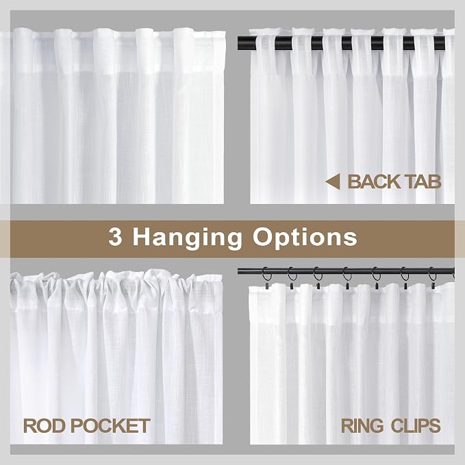 Solid White Curtains 96 Inches Long - Image 4