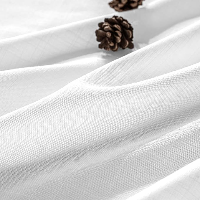 MIULEE White Linen Curtains 92 Inch Long 2 Panels - Image 2
