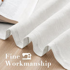 H.VERSAILTEX White Linen Curtains Flax Linen Blended Curtain Panels - Image 6