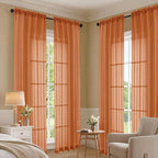 Orange Bedroom Curtains 2 Panel Sets 96 Inch Length, 59 Inch Extra Wide Light - Image 7
