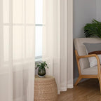Cream Sheer Curtains 78 inches Long 2 Panels Set - Image 3